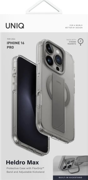 Mbështjellës UNIQ Heldro Max Magclick për iPhone 16 Pro, Transparent