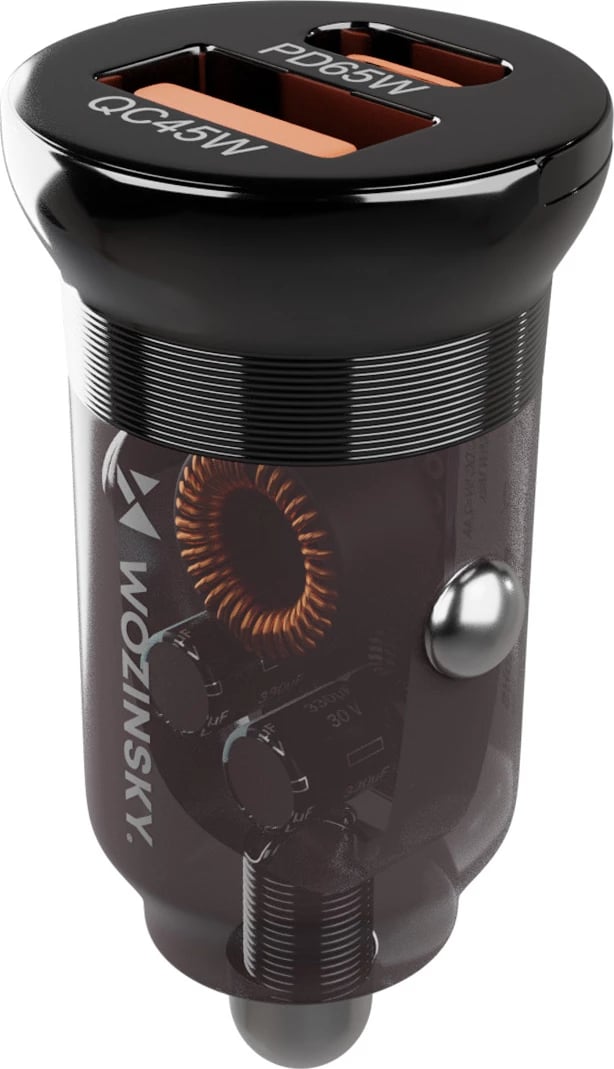 Karikues makine, Wozinsky, WCGWCW, USB-C PD 65W + USB-A QC 3.0 45W, 2 porta, zi