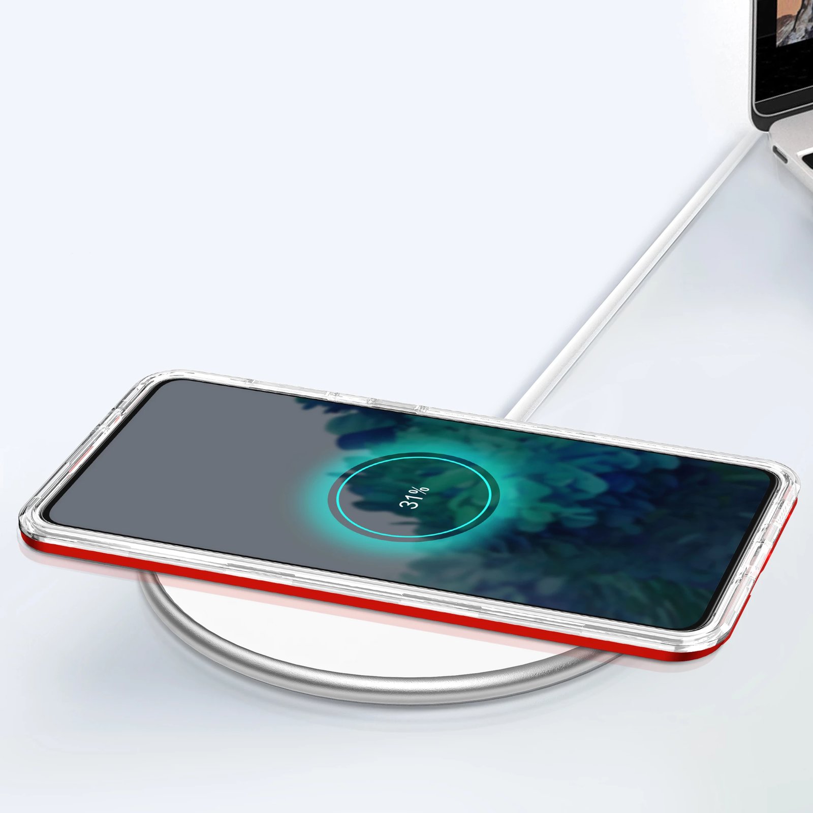 Mbështjellës Hurtel Hybrid Armor Clear 3 in 1 për Samsung Galaxy S22+, Transparent/Kuq