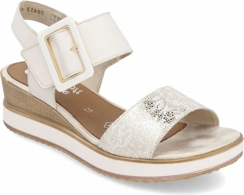 Sandale wedge për femra Remonte, të bardha