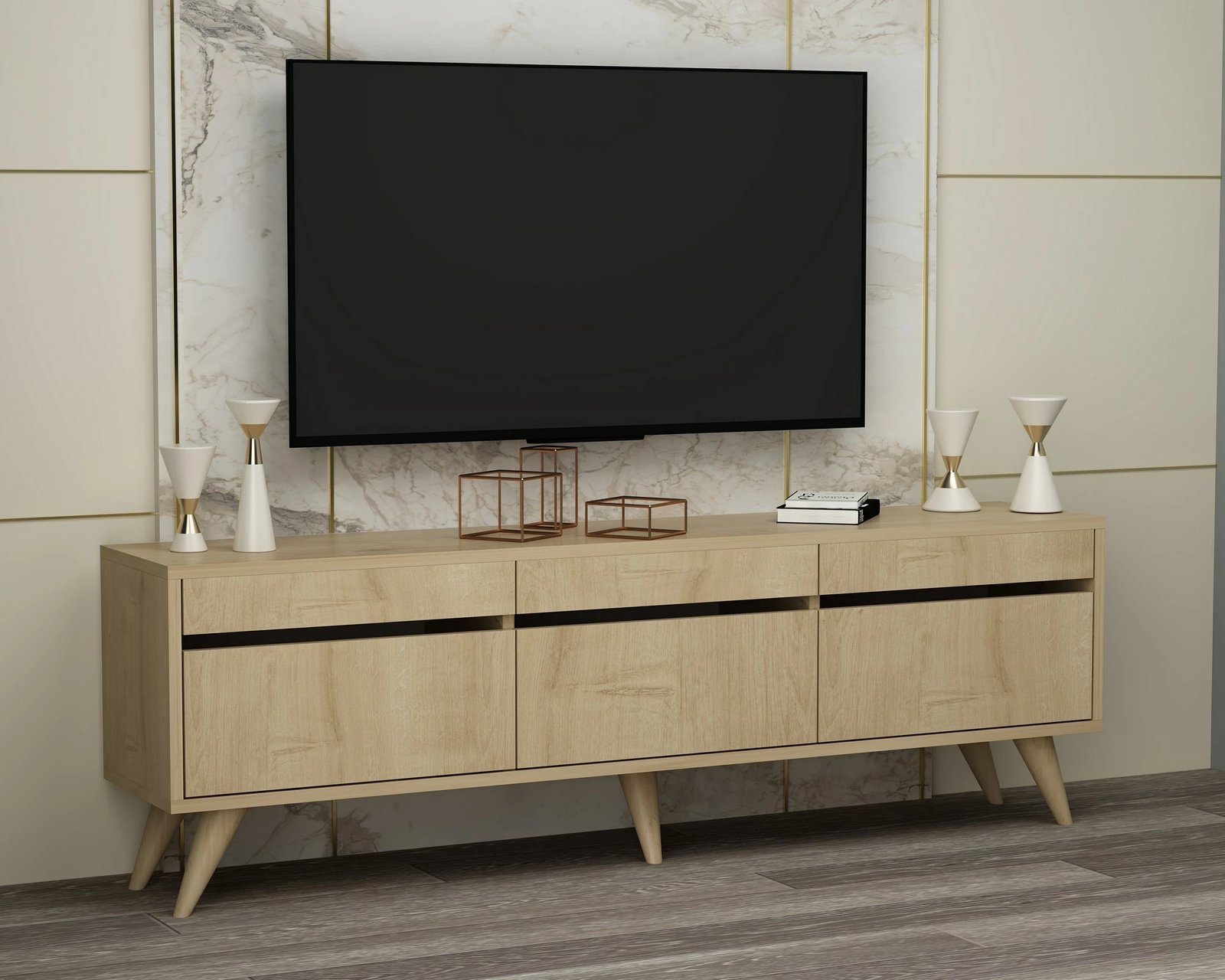 Komodë TV Hanah Home, ngjyrë Sapphire Oak