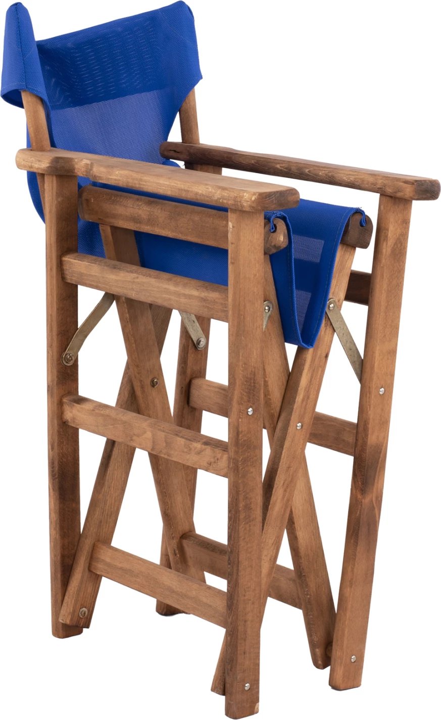 Karrige drejtorësh Limnos, ngjyrë arre, me tekstilene blu, FH10368.01