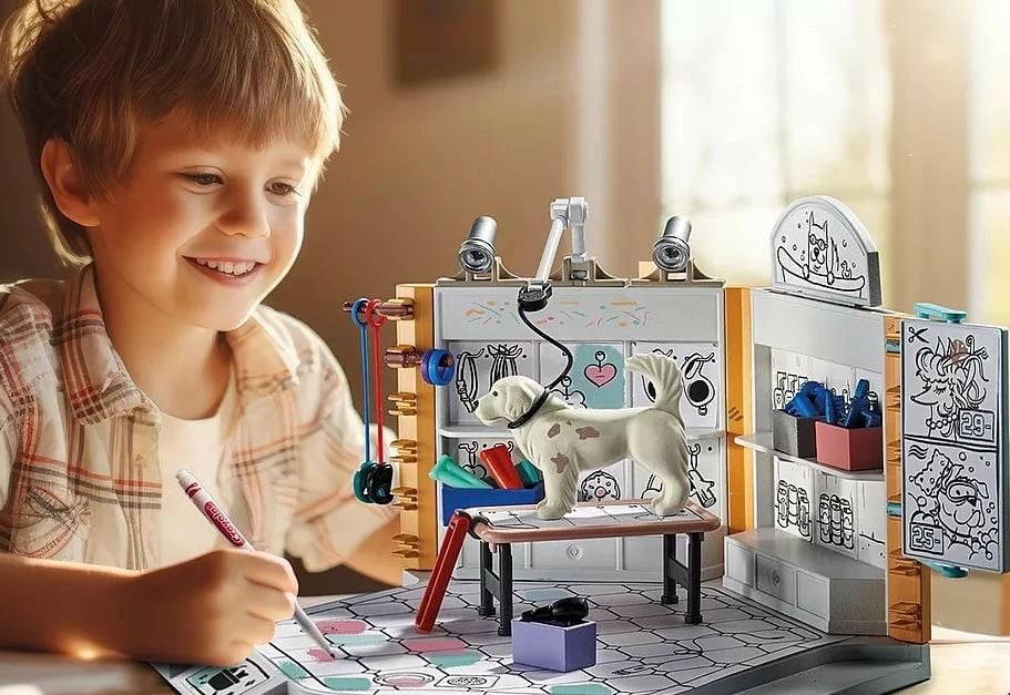 Set figurina Playmobil Color Dog Salon 71514 me mjete ngjyrosjeje, 61 pjesë