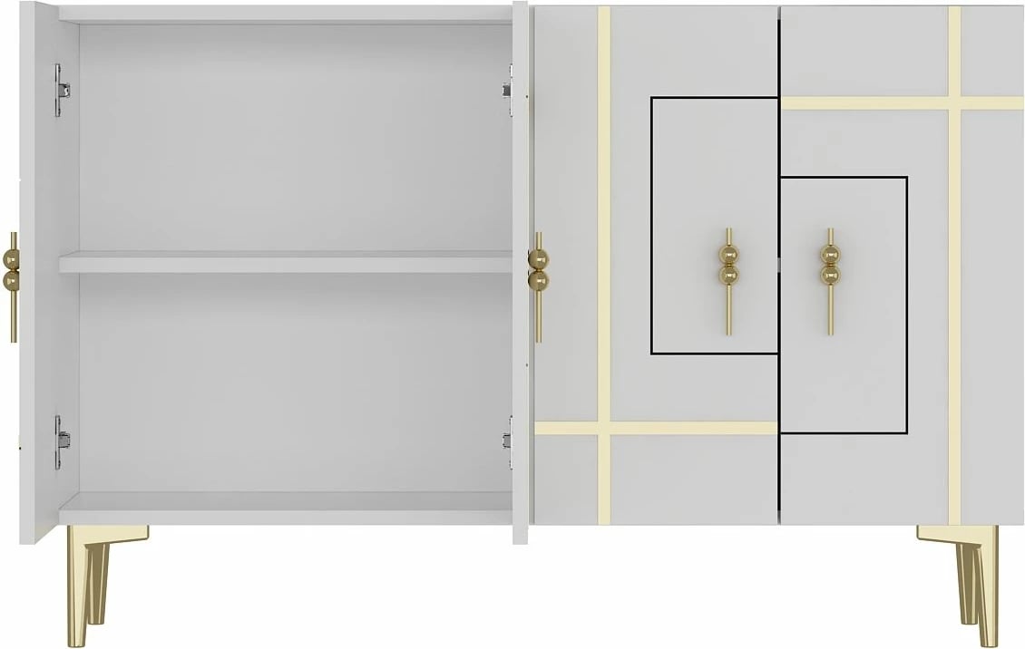 Konsolë Skye Decor, e bardhë, ari