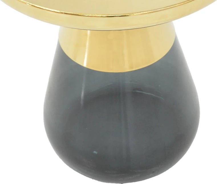 Tavolinë kafeje Kunlo Inart krom i artë-xham i zi D50x53.5cm