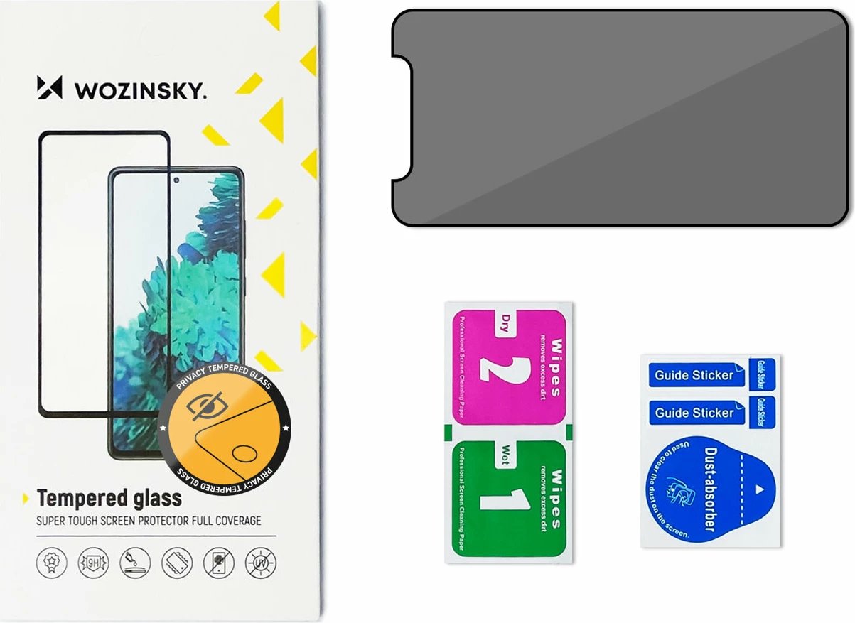 Xham mbrojtës Wozinsky Anti Spy për iPhone 15 Plus, i zi