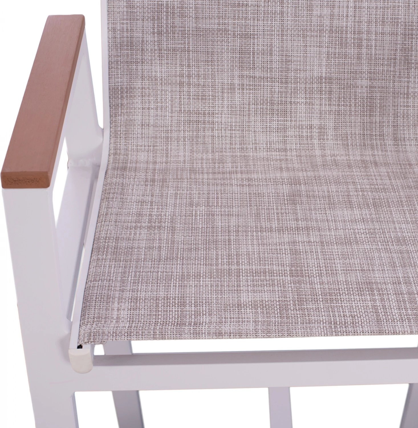 Karrige për bar alumini e bardhë me polywood 52x58x108 cm. FH5790.01