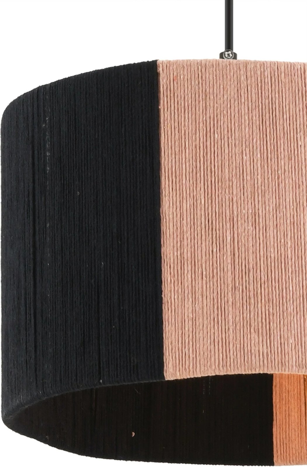 Llambë tavani Opviq, metal e zezë, kapak jute rozë, Cane Llambë tavani Opviq, metal e zezë, kapak jute rozë, Cane