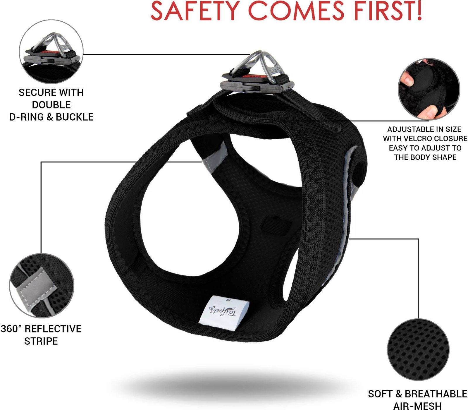 Parzmore për qen, Air-Mesh, ngjyrë e zezë