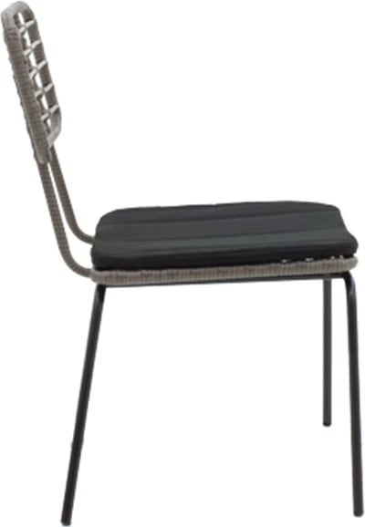 Set tavolinë me karrige për terasë Naoki - Kliton, alumin antracit, metal, ngjyrë e zezë, 80x80x74cm, 3 copë