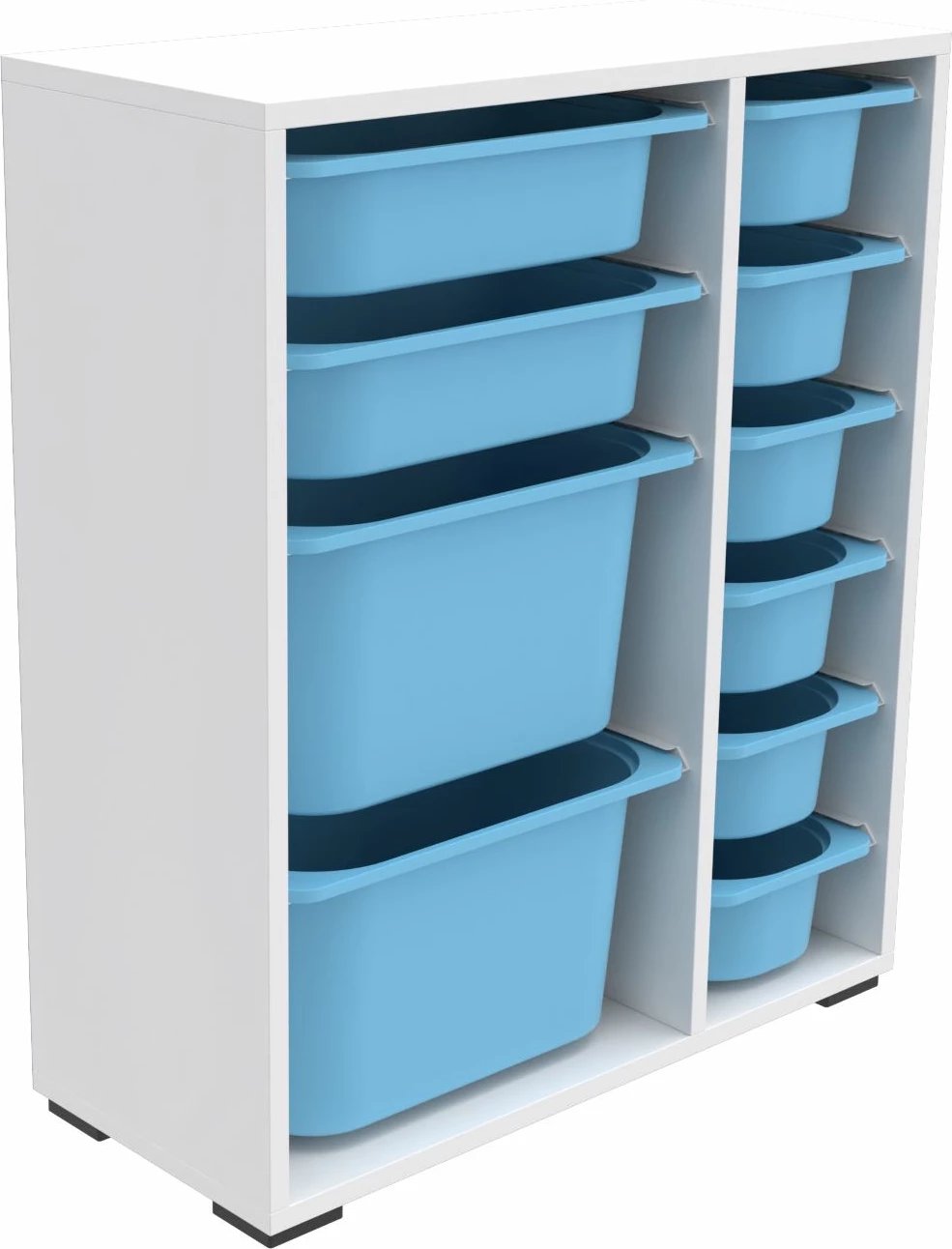 Dollap multifunksional Hanah Home, Zen 2D2K6U, bardhë/blu