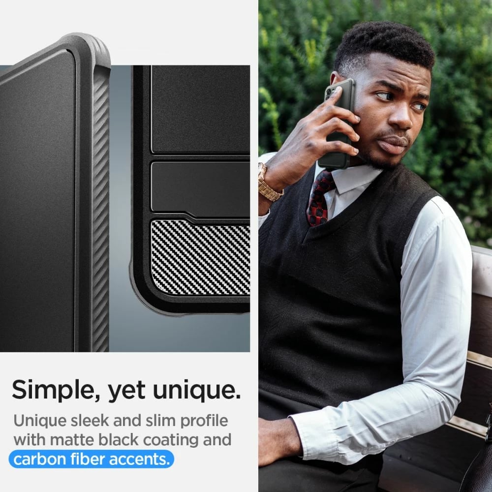 Mbështjellës Spigen Rugged Armor për Samsung Galaxy S23, Matte Black
