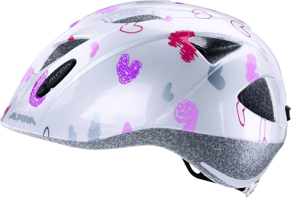 Helmetë biçiklete Alpina Ximo, e bardhë me zemra, 49-54