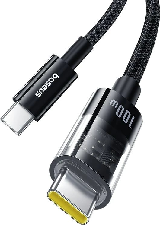 Kabllo Baseus Gem USB C në USB C, 1 m, 100 W, E zezë