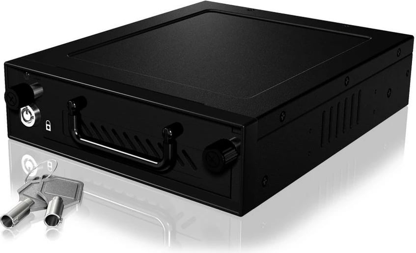 Kasë IcyBox IB-148SSK-B për hard disqe 2.5"/3.5", metal, e zezë