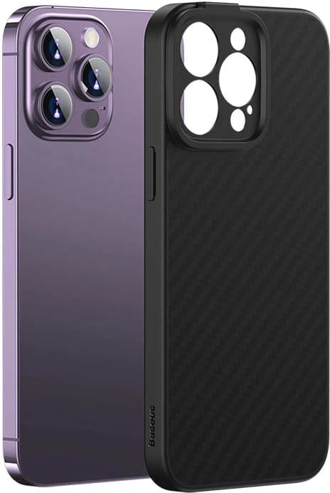 Mbështjellës magnetik Baseus Synthetic Fiber Series për iPhone 14 Pro, i zi, set me xham të temperuar dhe set pastrimi