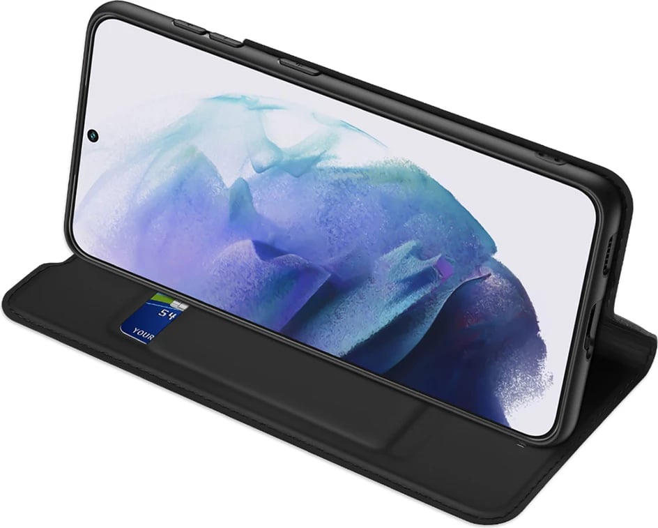 Mbështjellës Dux Ducis Skin Pro për Samsung Galaxy S22+, eko lëkurë, i zi