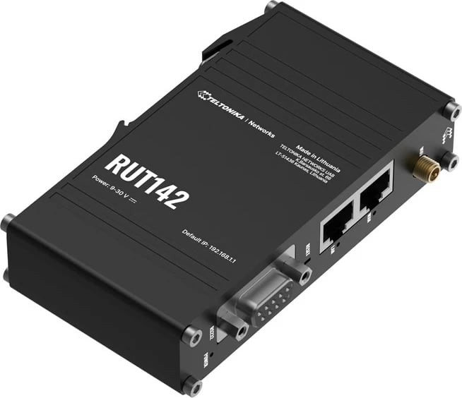 Ruter industrial Teltonika RUT142, WiFi 4, RS232, 2x RJ45 100Mb/s, IP30, Alumini