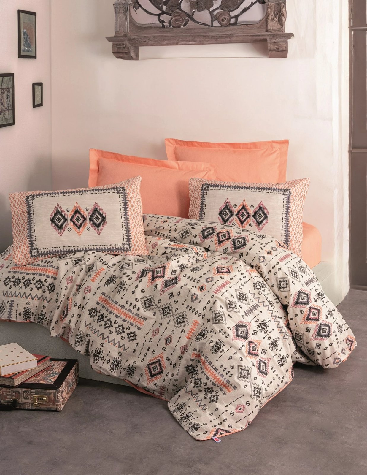 Set mbulesë për jorgan Single XXL, ngjyrë salmon, L'essentiel, Kateri Set mbulesë për jorgan Single XXL, ngjyrë salmon, L'essentiel, Kateri