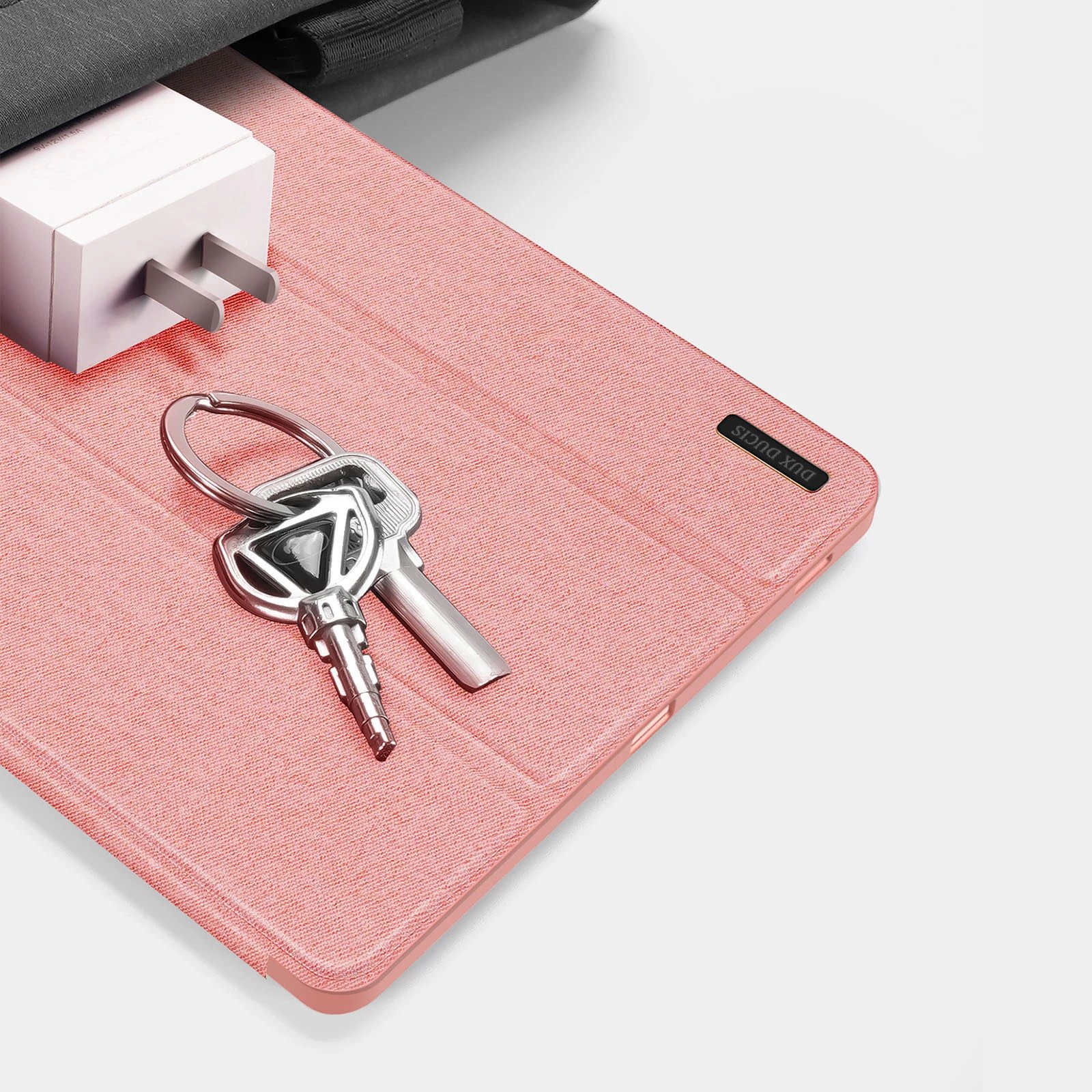 Mbështjellës tablet Dux Ducis Domo për Samsung Tab S9 FE+, lëkurë ekologjike, rozë