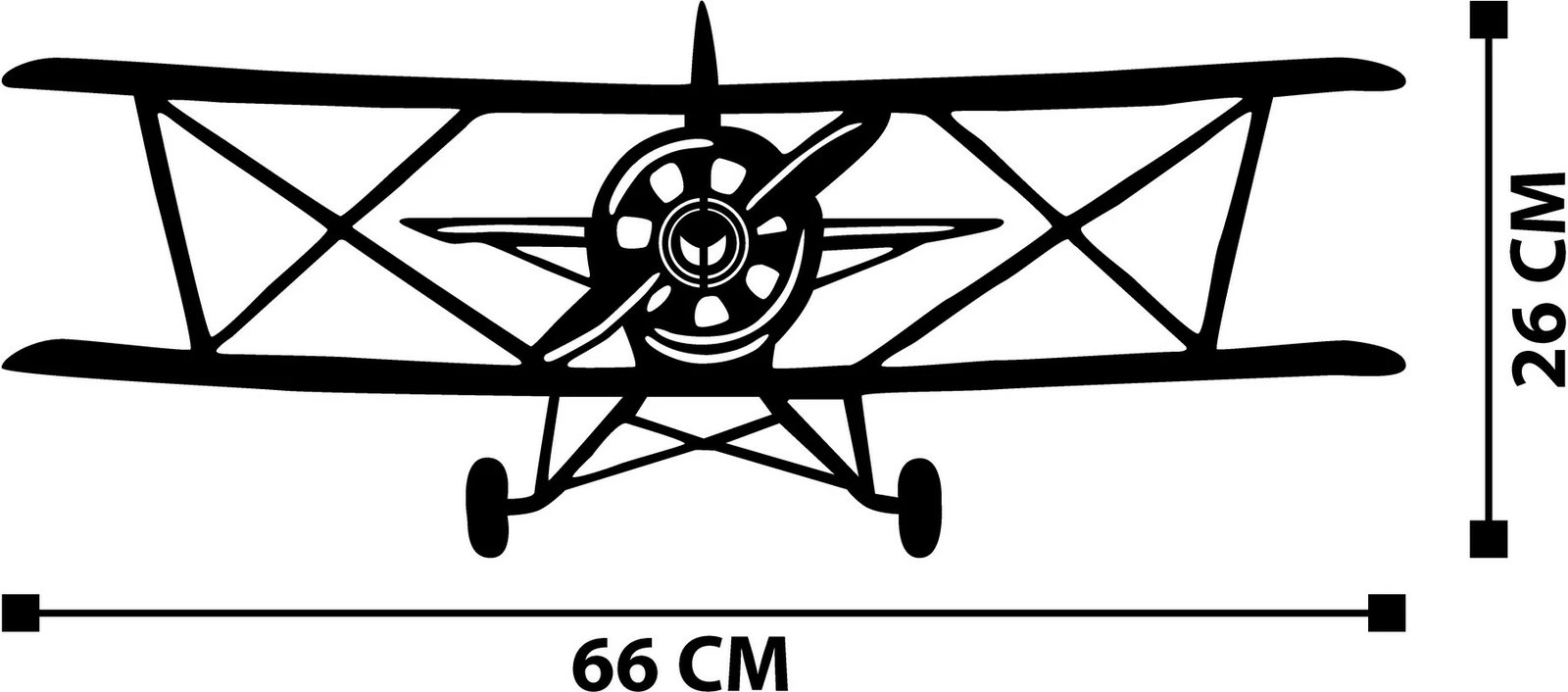Aksesor dekorativ metalik për mur, Wallity, Vecihi, ngjyrë e zezë, 66x26cm