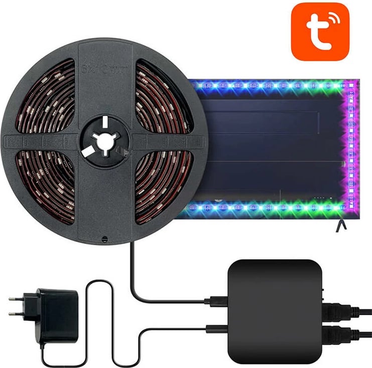 Shirit LED i mençur për TV Avatto SLS06, 55-65 inç, RGB, Wi-Fi, kontroll me aplikacion dhe telekomandë
