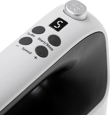 Mikser dore Adler AD 4229, 600 W, 9 shpejtësi, Turbo, ekran LCD, me kuti aksesorësh, e bardhë-e zezë