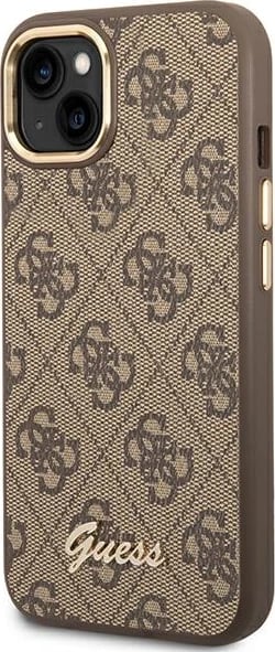 Mbështjellës Guess GUHCP14MHG4SHW për iPhone 14 Plus 6.7", 4G Vintage Gold Logo, Kafe