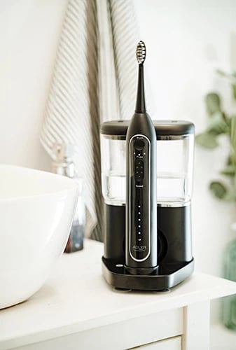 Furçë dhëmbësh sonike me irigator 2-në-1, Adler AD 2180, depozitë 500 ml, USB-C, e zezë