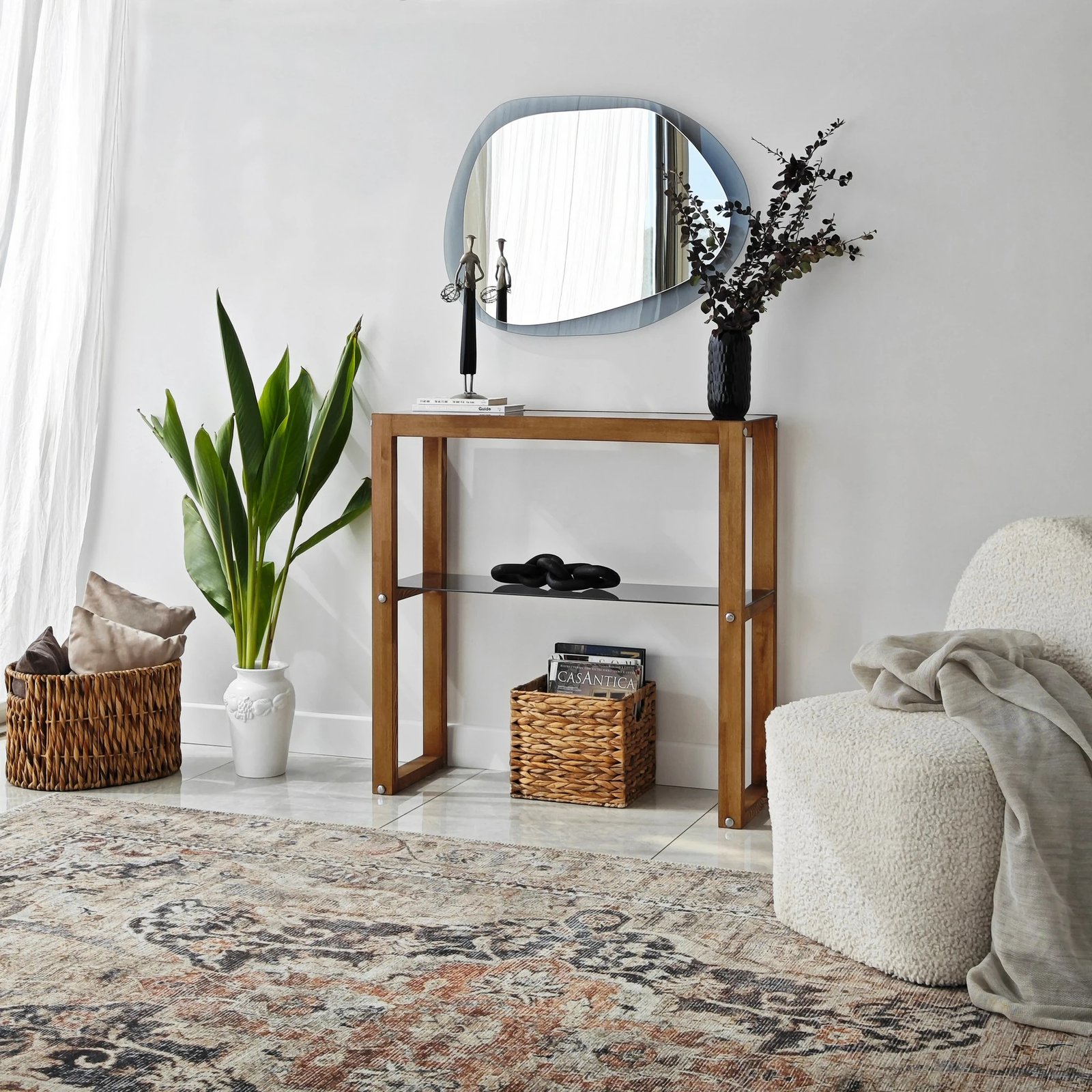 Komodë druri Skye Decor, ngjyrë arre, Via