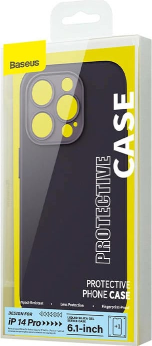 Mbështjellës Baseus Liquid Silica Gel për iPhone 14 Pro, ARYT020405, vjollcë, me xham të temperuar dhe set pastrimi