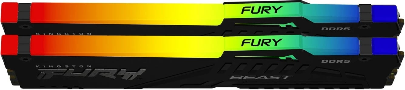 RAM Memorje Kingston Fury Beast RGB DDR5, 32GB (2x16GB), 5600MHz, CL40, me dritë RGB