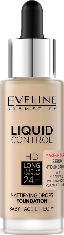 Fondatinë për femra Eveline Cosmetics Liquid Control HD Mattifying 015 Light Vanilla 32ml