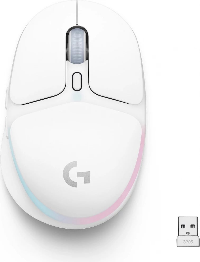 Maus gaming Logitech G705 910-006367 pa tel RGB, e bardhë