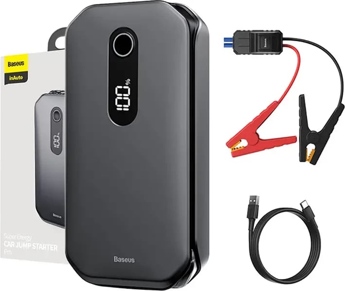 Startues makine/powerbank Baseus Super Energy Pro CRJS03-01, 12000mAh 1000A, USB/USB-C, e zezë