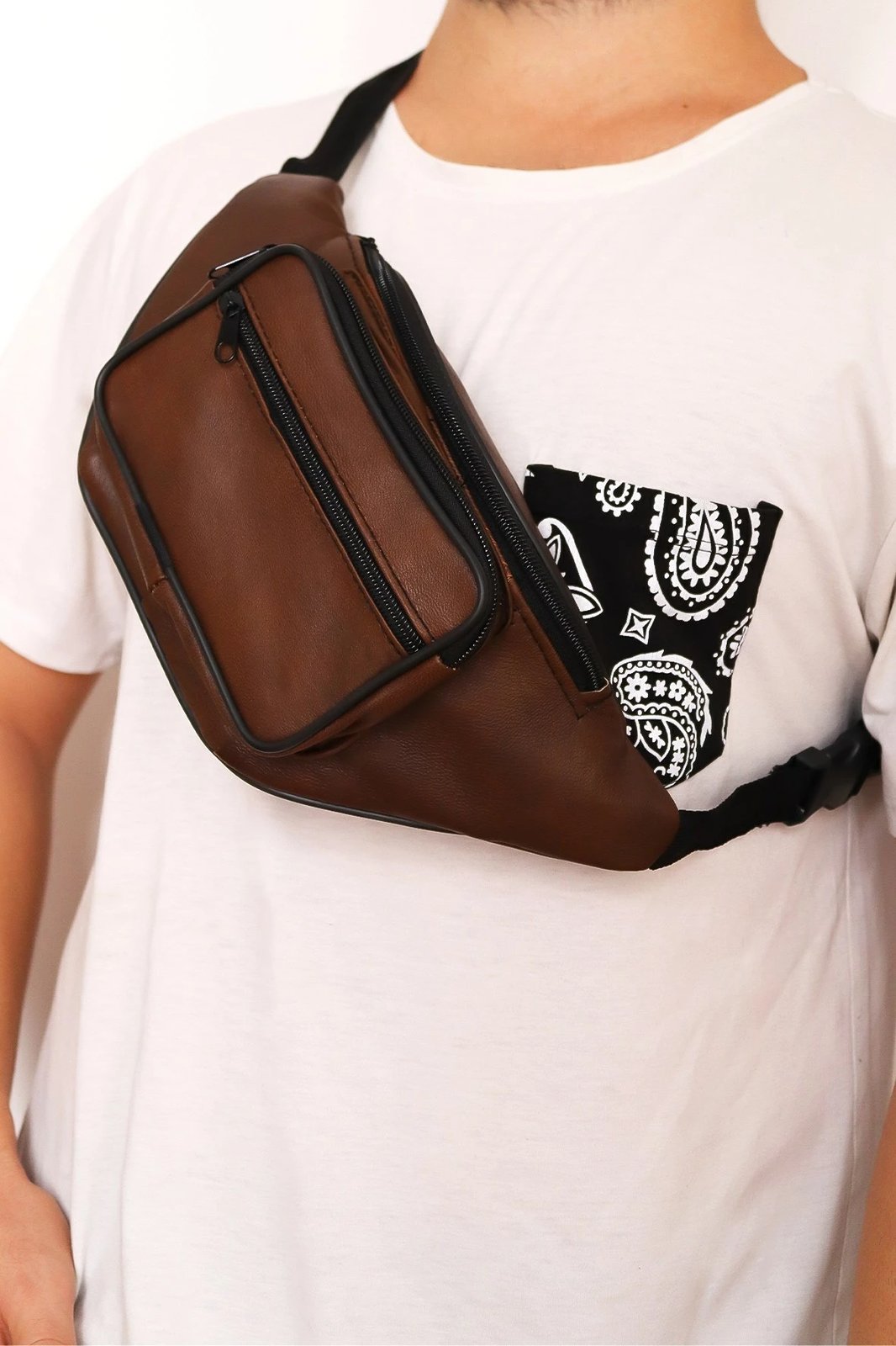Çantë beli prej lëkure, ngjyrë kafe, Zoozie Bags, USKKKCC00001