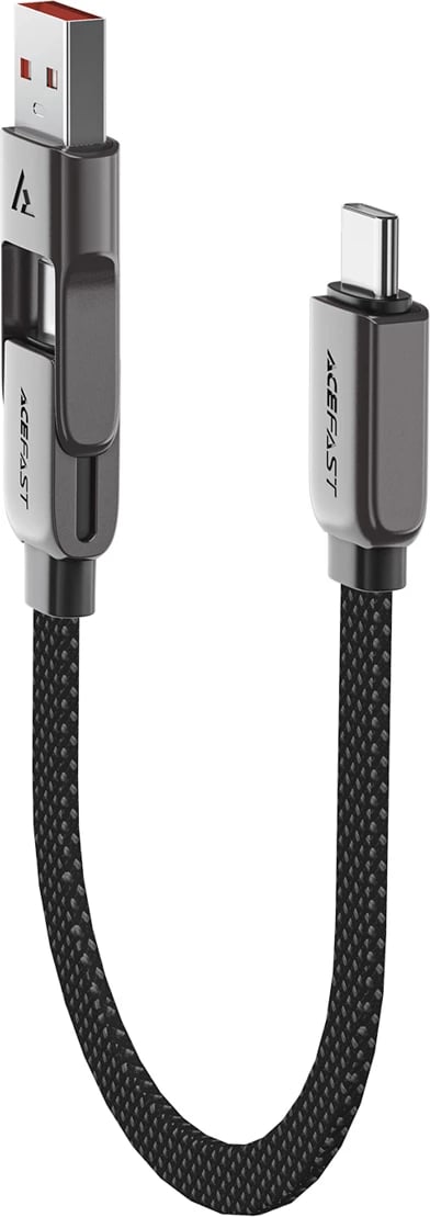 Kabllo Acefast C13-05 USB-C në USB-A/USB-C, 0.2m, 480Mb/s, 3A, e zezë