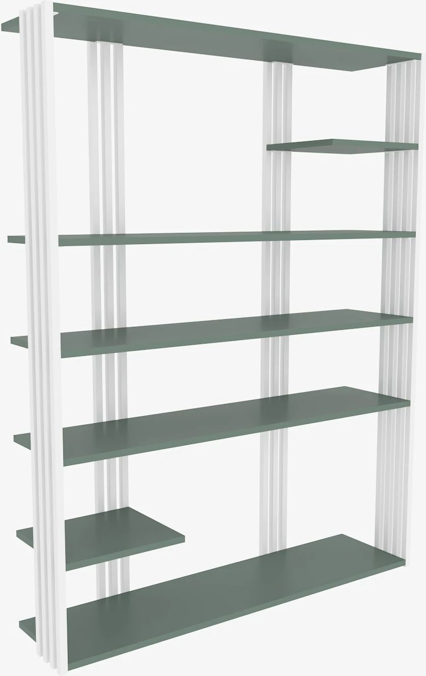 Raft librash Skye Decor, Jenny, ngjyrë e gjelbër dhe e bardhë