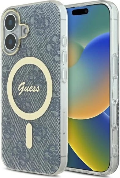 Mbështjellës Guess IML 4G MagSafe për iPhone 16, Kaltër Mbështjellës Guess IML 4G MagSafe për iPhone 16, Kaltër