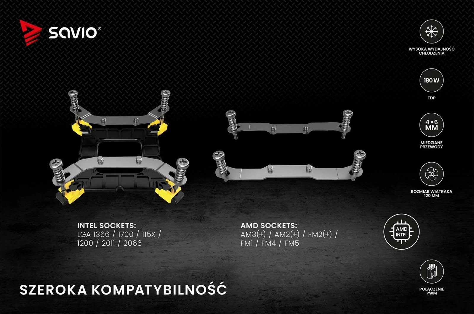Kasë ftohëse procesori Savio Vortex X2, 120 mm, 4 heatpipe, e zezë
