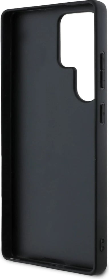 Mbështjellës Karl Lagerfeld Leather Monogram Pin Logo Karl Head për Samsung Galaxy S25 Ultra, Zi