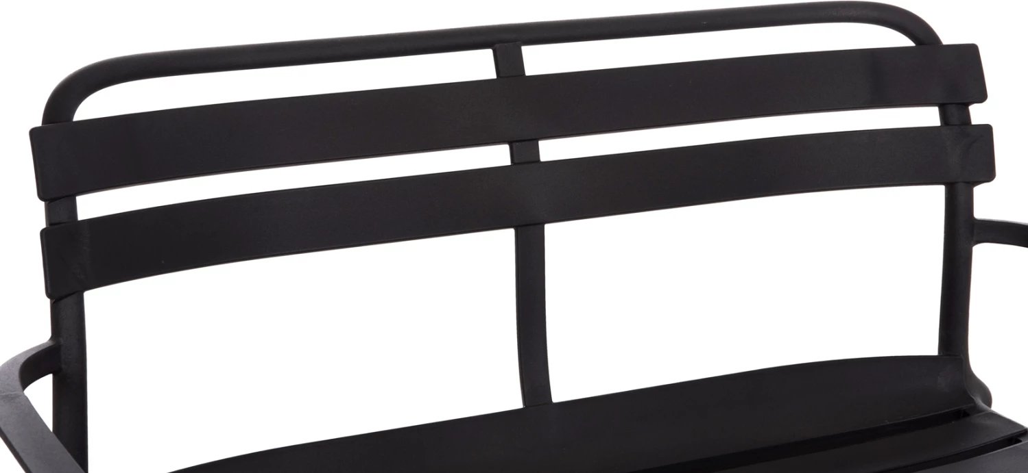 Stol dy vendësh polipropileni, i zi, KORVER FH6332.02, 113x65x76cm