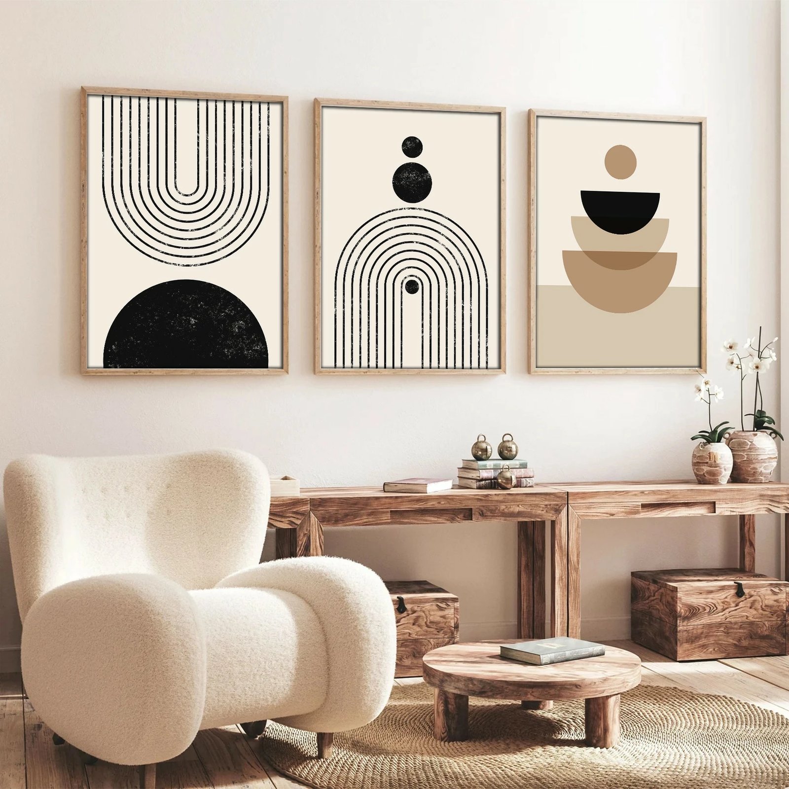 Pikturë dekorative me kornizë MDF (3 copë), Wallity, Huhu262, 20x30cm