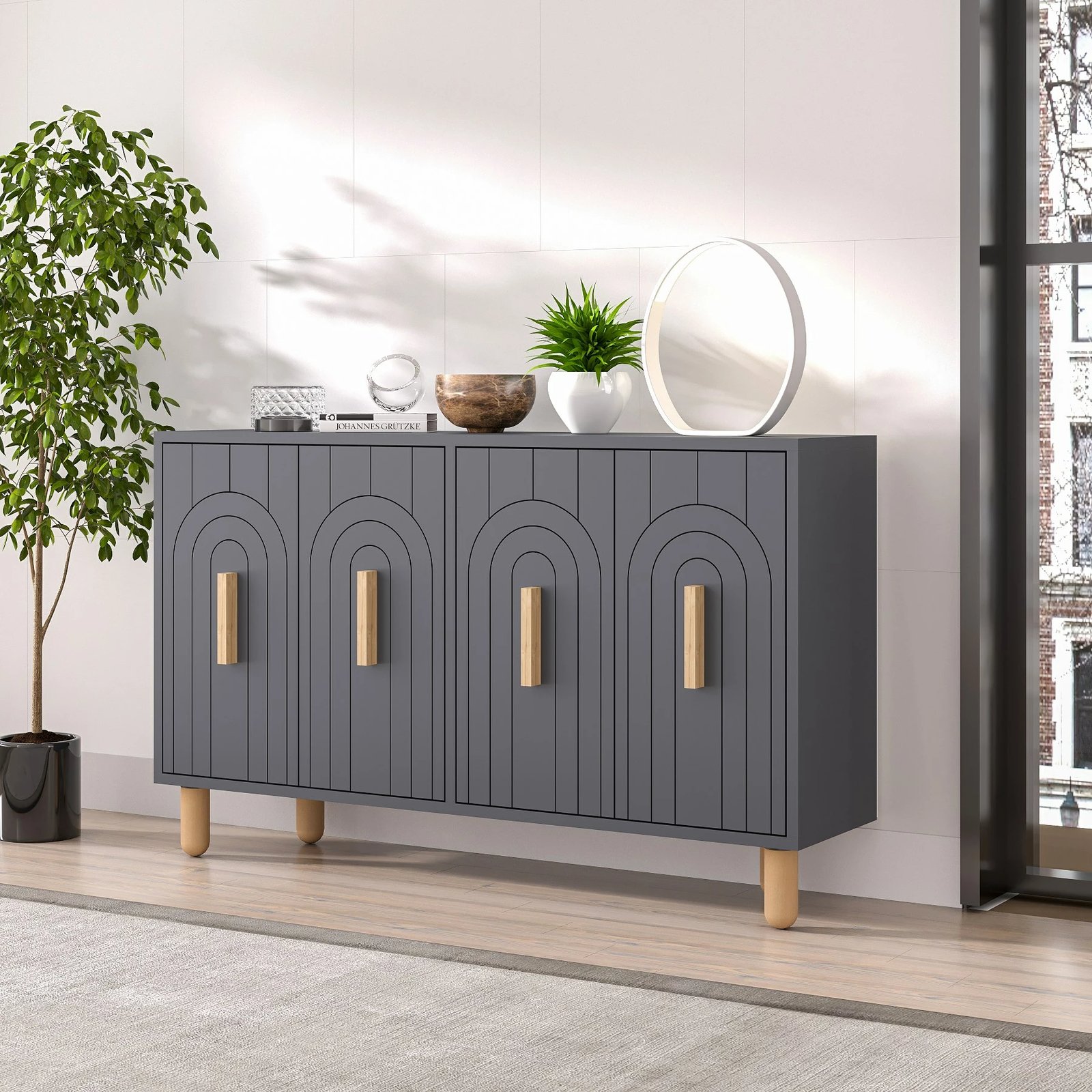 Konsol Skye Decor, ngjyrë antracit, Tiger Konsol Skye Decor, ngjyrë antracit, Tiger