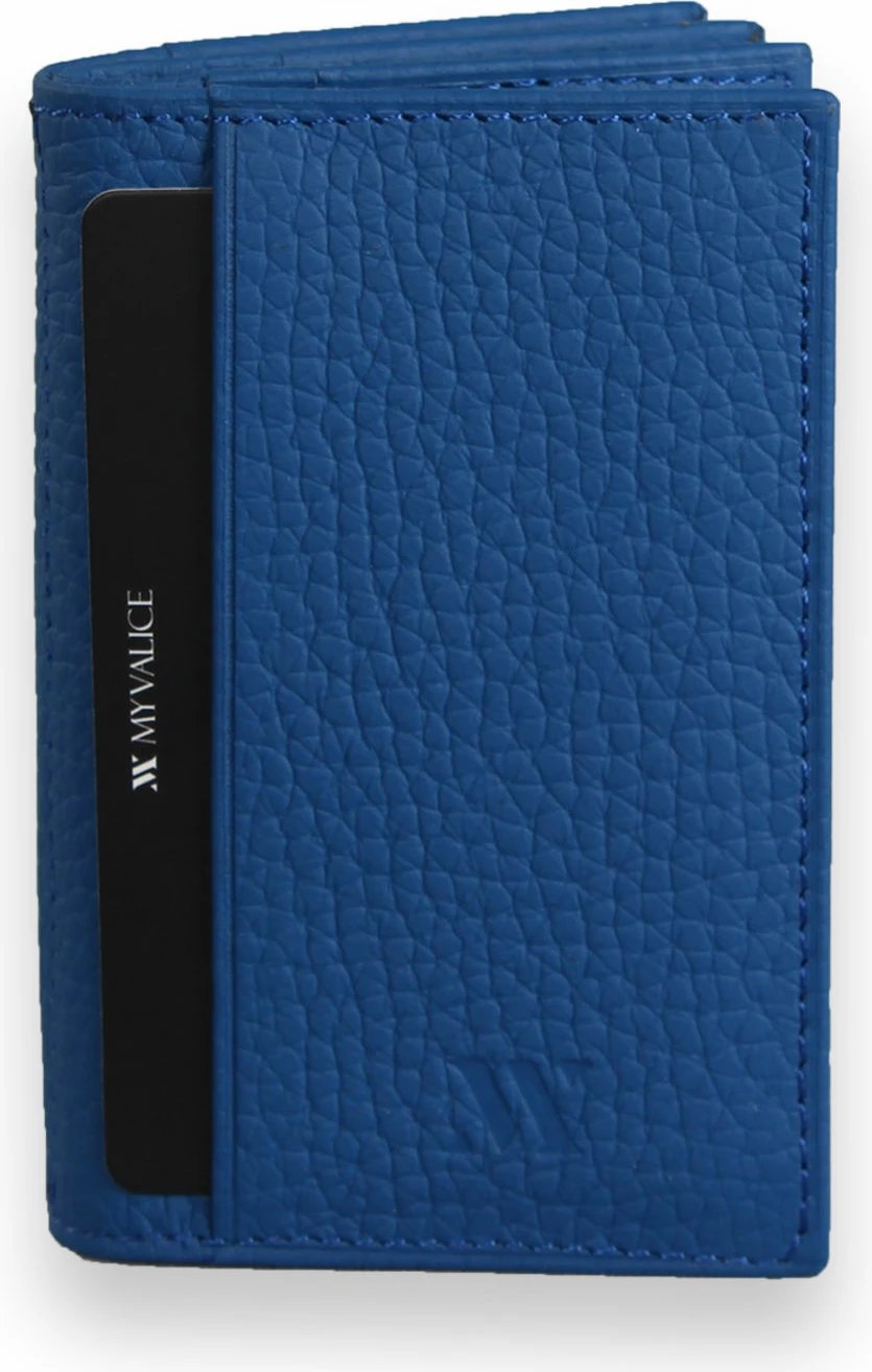 Portofol lëkure Zoozie Bags, ngjyrë sax blue, 4434, 6.5x10x1.5cm