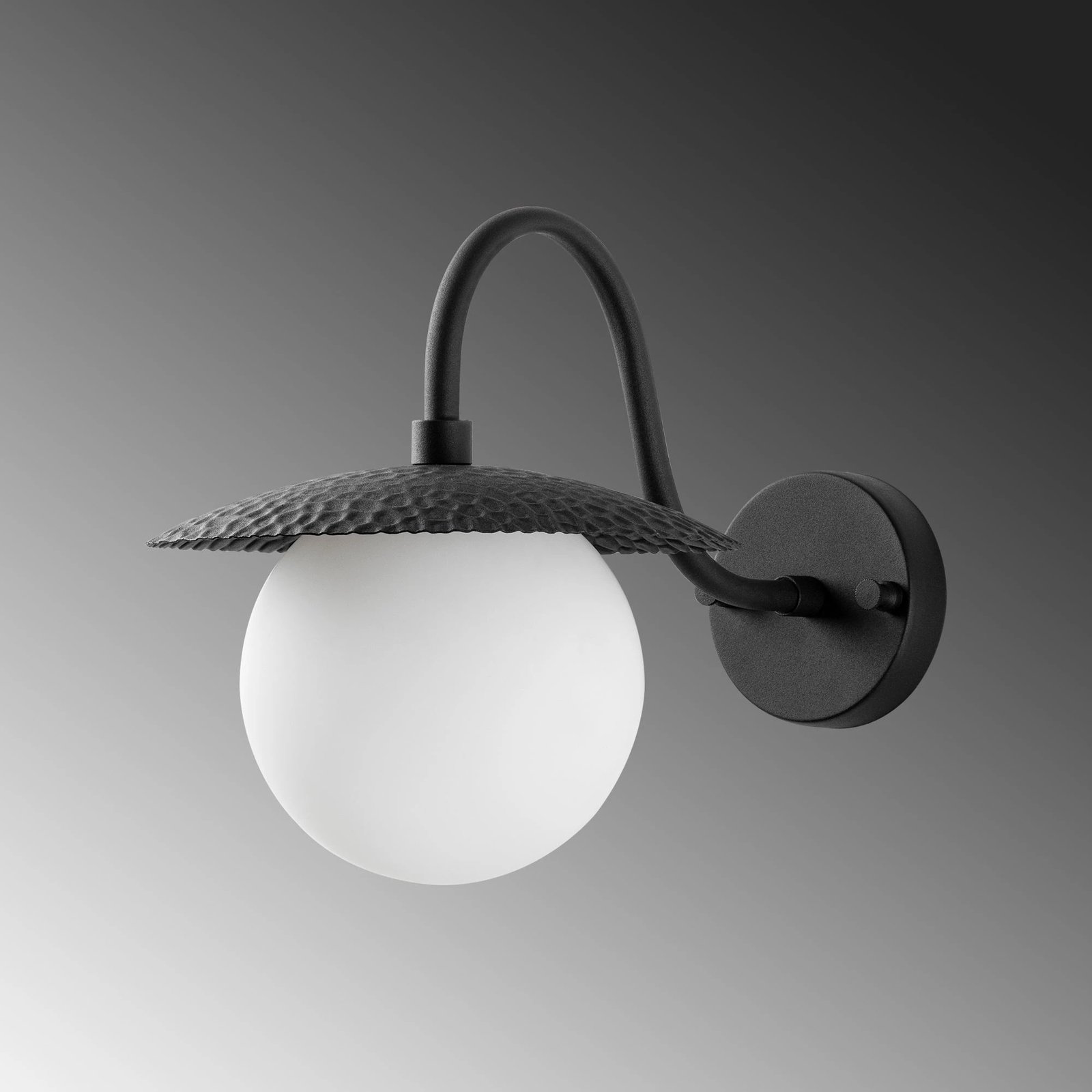 Llambë muri Opviq, Anemon - 15002, metal dhe qelq, e zezë