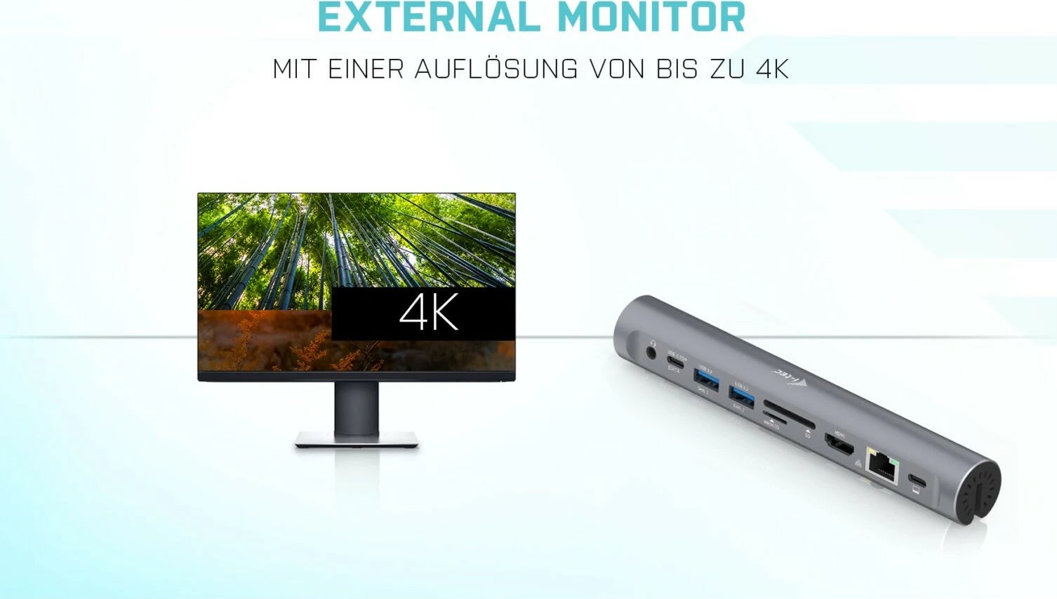 Stand ftohës me docking station I-Tec, Metal, USB-C, deri 15.6 inç, gri