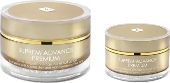 Krem fytyre kundër plakjes Jeanne Piaubert Suprem Advance Premium unisex, set 2 copë, 50ml