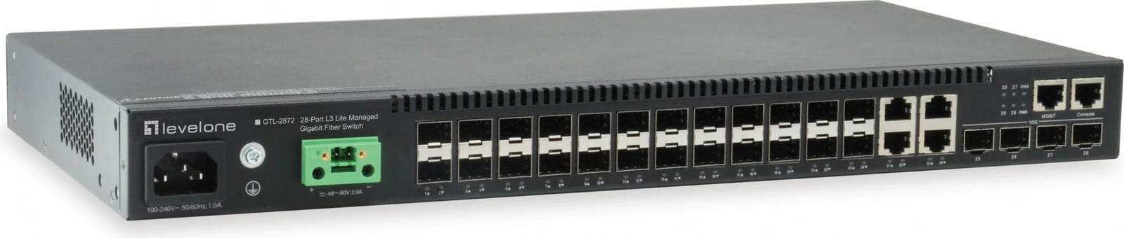 Switch LevelOne KILBY 28-Port L3 Lite Managed Gigabit Fiber, 4 x 10GbE SFP+, 4 x Gigabit SFP/RJ45 Combo