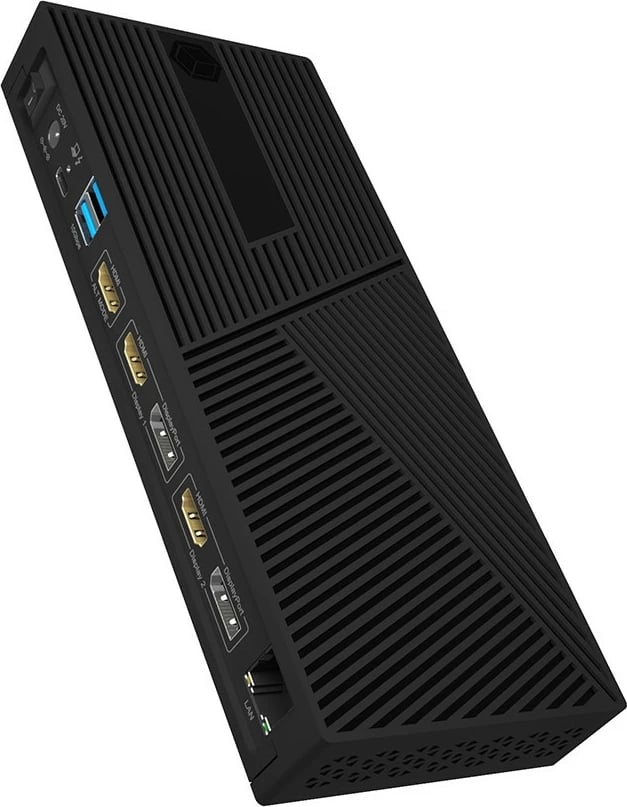 DockingStation ICY BOX 11-in-1, USB 3.2, 3x HDMI, 2x DisplayPort, 100W, e zezë